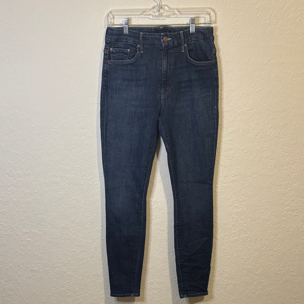 MOTHER Women's Skinny Jeans in Dark Blue Wash
